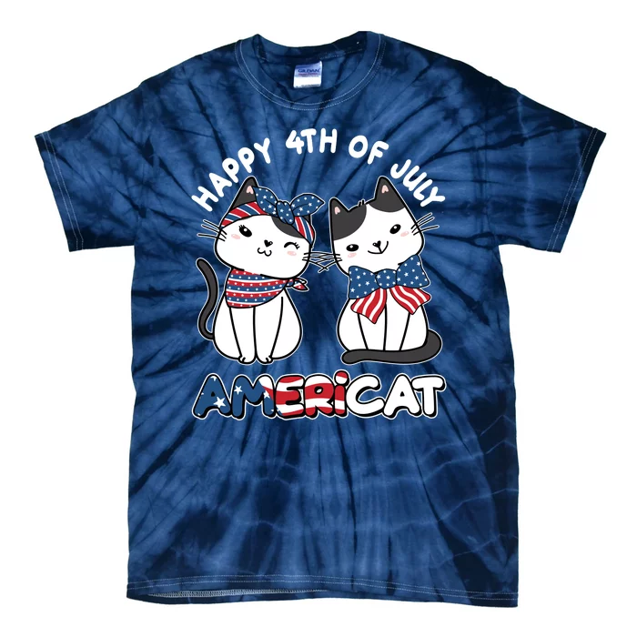 Cute Happy 4th Of July Americat Tie-Dye T-Shirt