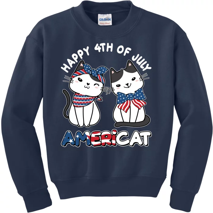 Cute Happy 4th Of July Americat Kids Sweatshirt