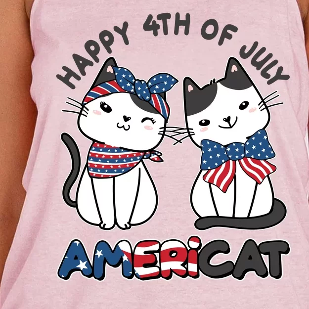 Cute Happy 4th Of July Americat Women's Knotted Racerback Tank