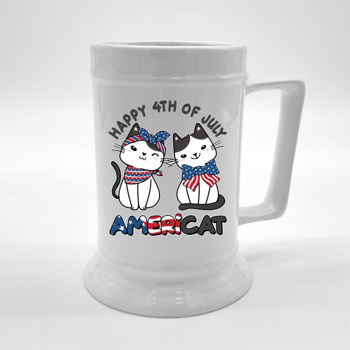 Cute Happy 4th Of July Americat Front & Back Beer Stein