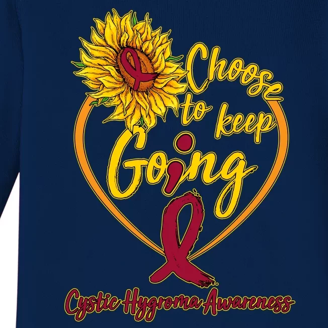 Cystic Hygroma Awareness Choose To Keep Going Baby Long Sleeve Bodysuit