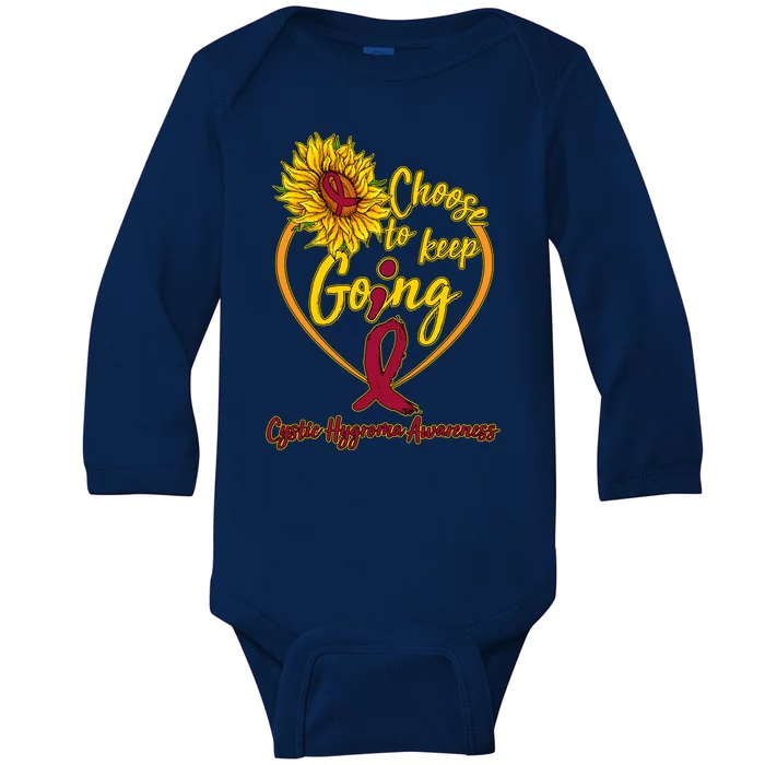 Cystic Hygroma Awareness Choose To Keep Going Baby Long Sleeve Bodysuit