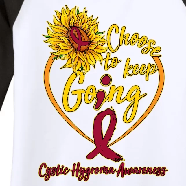 Cystic Hygroma Awareness Choose To Keep Going Women's Tri-Blend 3/4-Sleeve Raglan Shirt