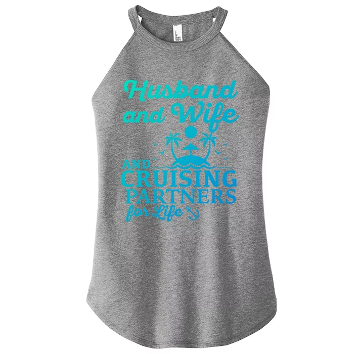 Cruising Husband And Wife Cruise Partners For Life Matching Great Gift Women’s Perfect Tri Rocker Tank