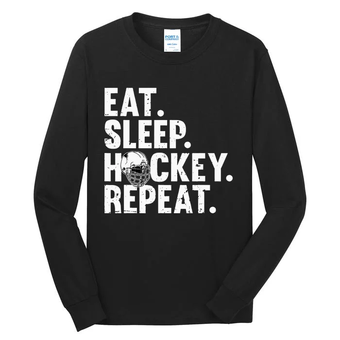 Cool Hockey Art For Men Women Ice Hockey Lover Goalie Player Tall Long Sleeve T-Shirt