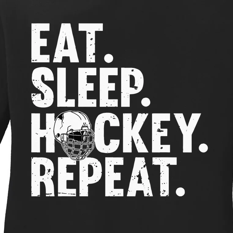 Cool Hockey Art For Men Women Ice Hockey Lover Goalie Player Ladies Long Sleeve Shirt