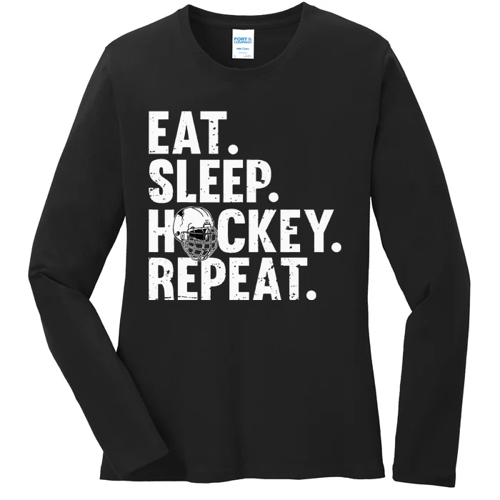 Cool Hockey Art For Men Women Ice Hockey Lover Goalie Player Ladies Long Sleeve Shirt