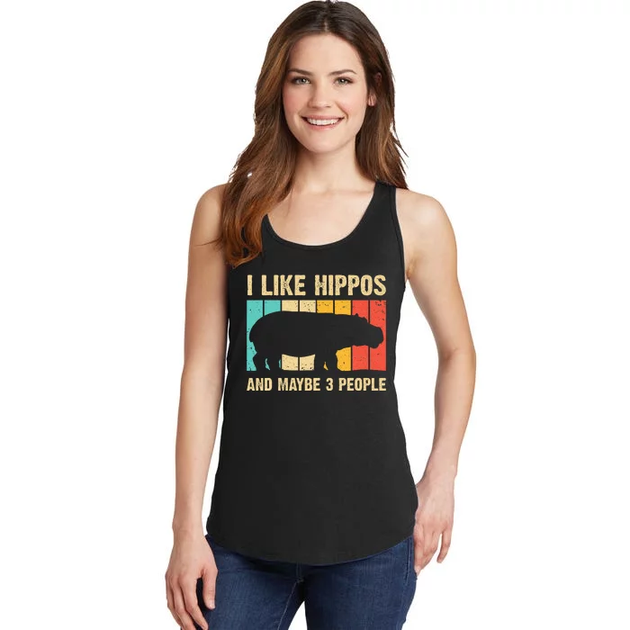 Cool Hippo Art Hippopotamus Hippo Lover Ladies Essential Tank