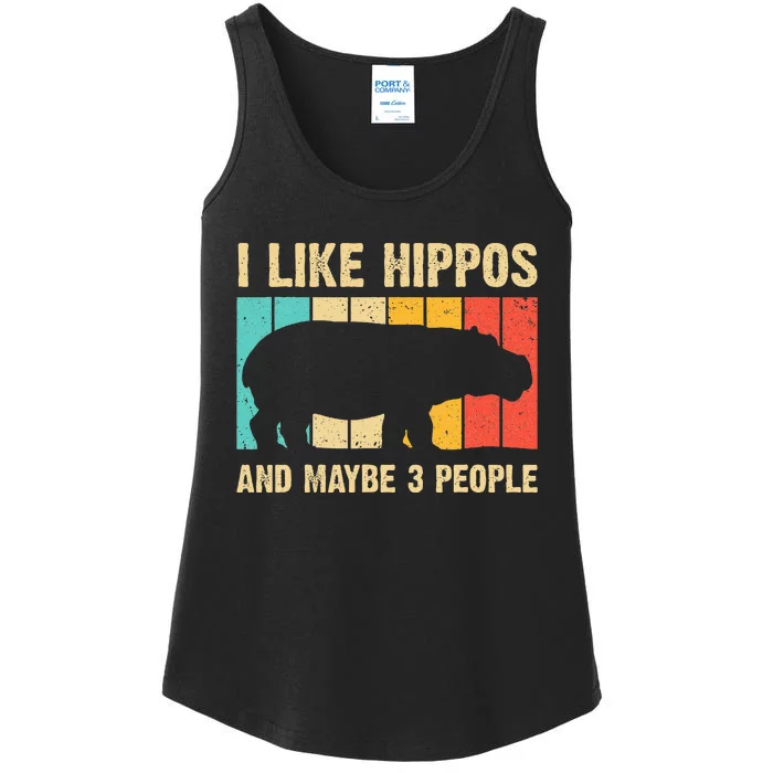 Cool Hippo Art Hippopotamus Hippo Lover Ladies Essential Tank