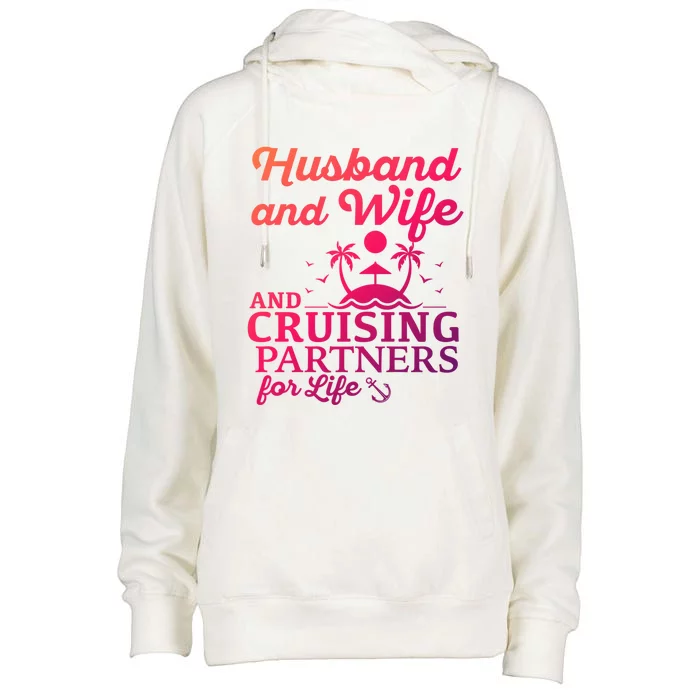 Cruising Husband And Wife Cruise Partners For Life Matching Great Gift Womens Funnel Neck Pullover Hood