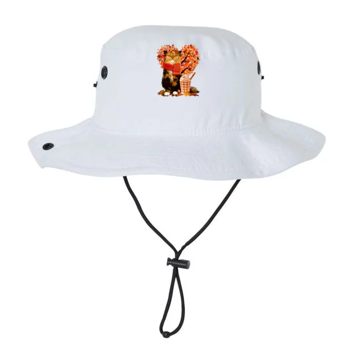 Cute Happy Autumn Cat With Pumpkin Spice Drink Fall Lover Legacy Cool Fit Booney Bucket Hat