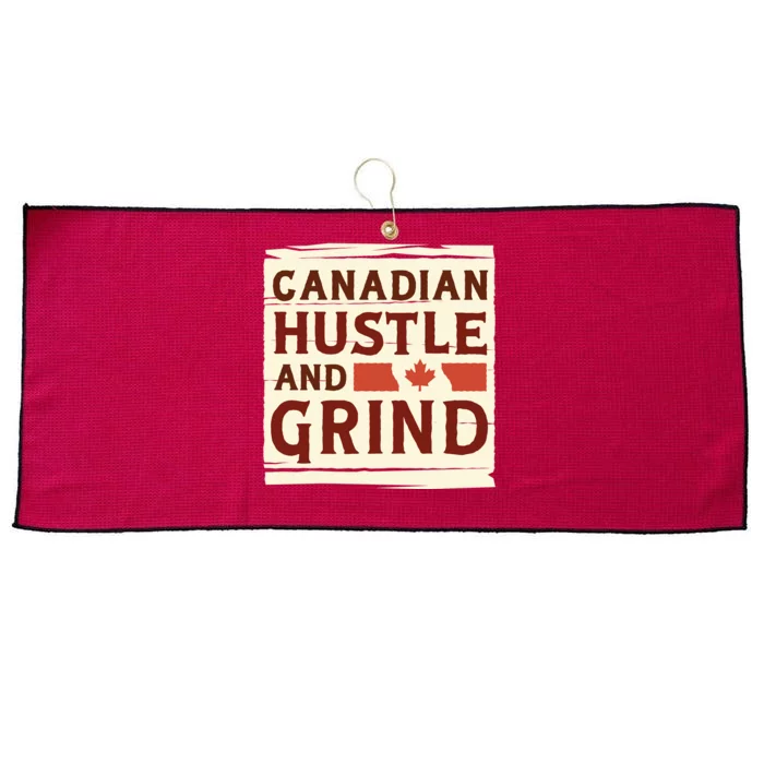 Canadian Hustle And Grind Large Microfiber Waffle Golf Towel