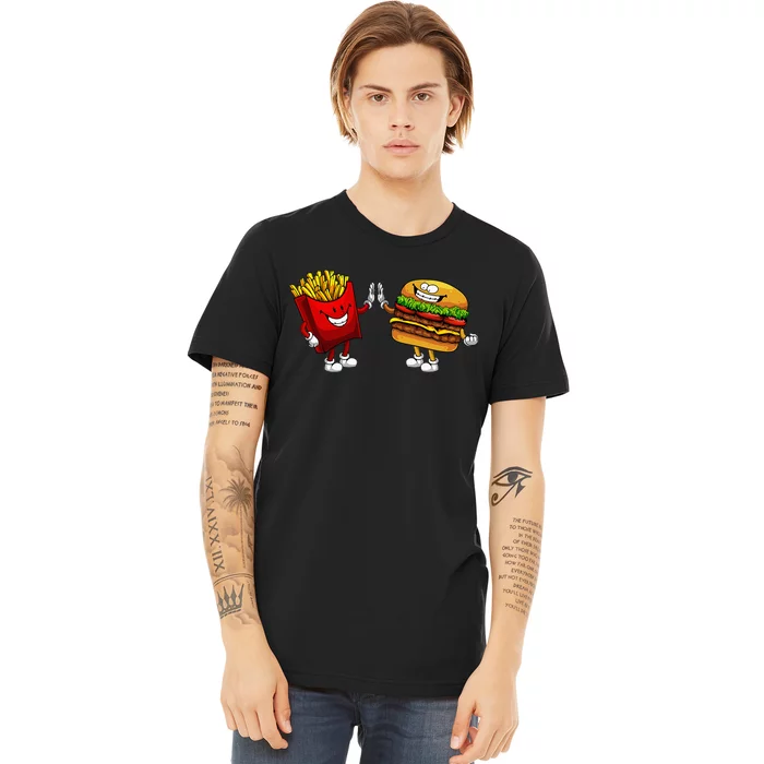 Cute Hamburger Art Hamburger French Fries Lovers Premium T-Shirt