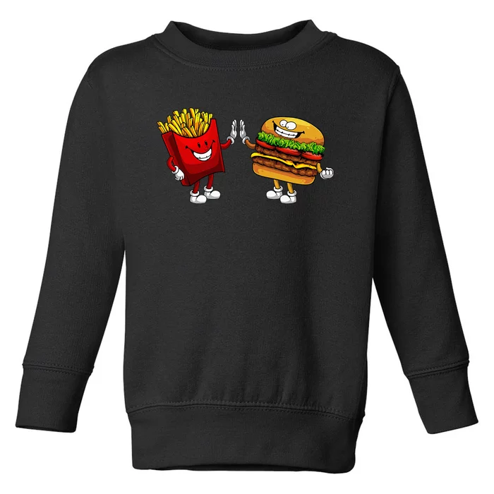 Cute Hamburger Art Hamburger French Fries Lovers Toddler Sweatshirt