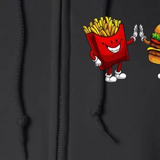 Cute Hamburger Art Hamburger French Fries Lovers Full Zip Hoodie