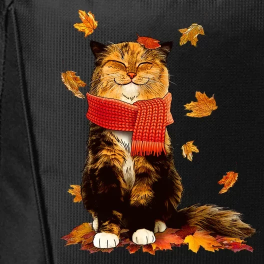 Cute Happy Autumn Cat Fall Season Lover City Backpack