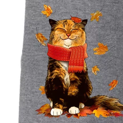 Cute Happy Autumn Cat Fall Season Lover Doggie 3-End Fleece Hoodie