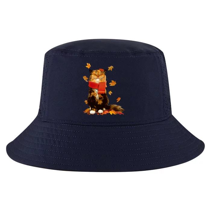 Cute Happy Autumn Cat Fall Season Lover Cool Comfort Performance Bucket Hat