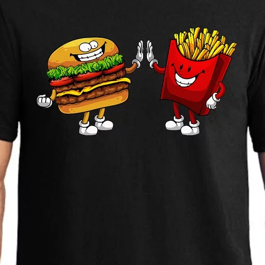 Cute Hamburger Art Hamburger French Fries Lovers Pajama Set