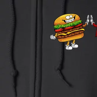 Cute Hamburger Art Hamburger French Fries Lovers Full Zip Hoodie