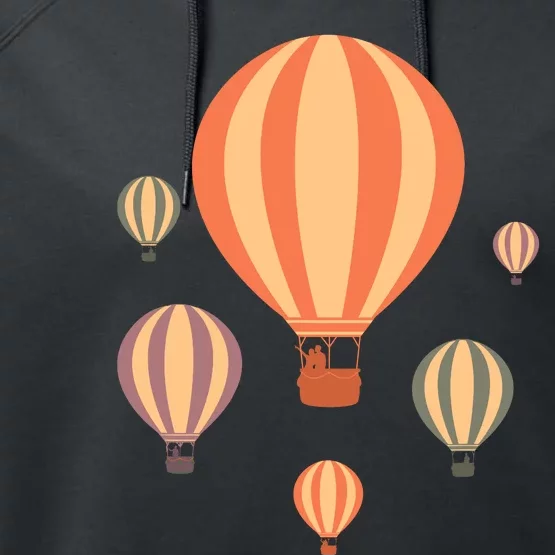 Cute Hot Air Balloons | Balloon Sky Performance Fleece Hoodie