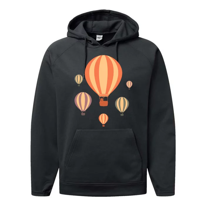 Cute Hot Air Balloons | Balloon Sky Performance Fleece Hoodie