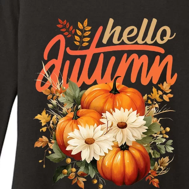 Cute Hello Autumn Season Thanksgiving And Fall Festivities Womens CVC Long Sleeve Shirt