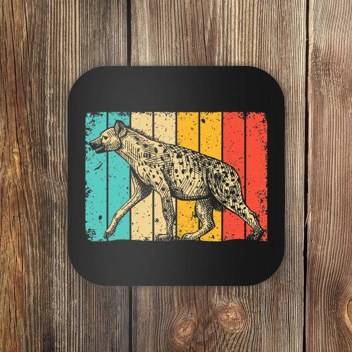 Cool Hyena Africa Animal Zookeeper Retro Hyena Coaster