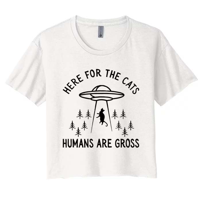 Cats Humans Are Gross Humor Women's Crop Top Tee