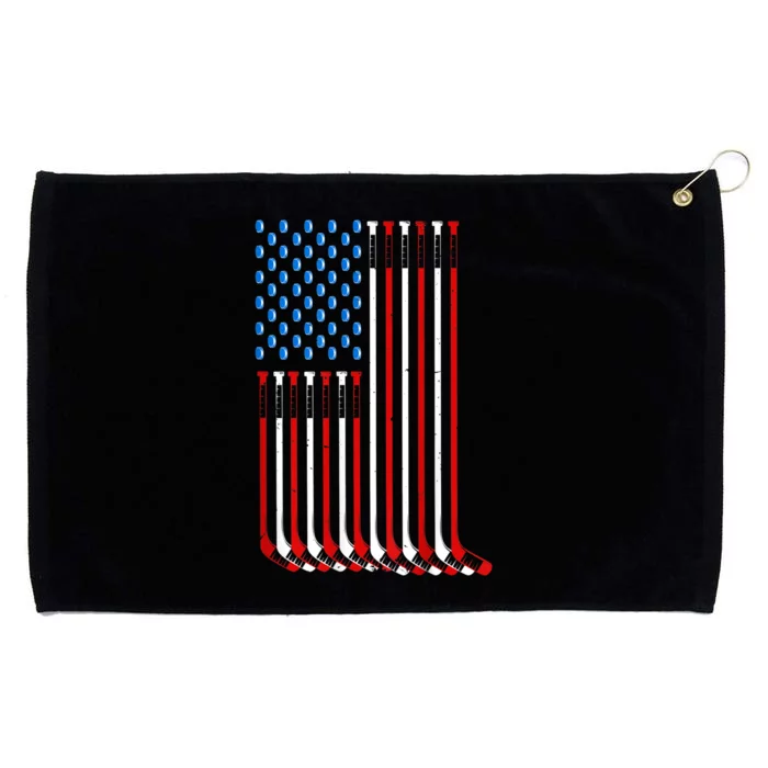 Cool Hockey Art For Men Women American Flag Hockey Goalie Grommeted Golf Towel