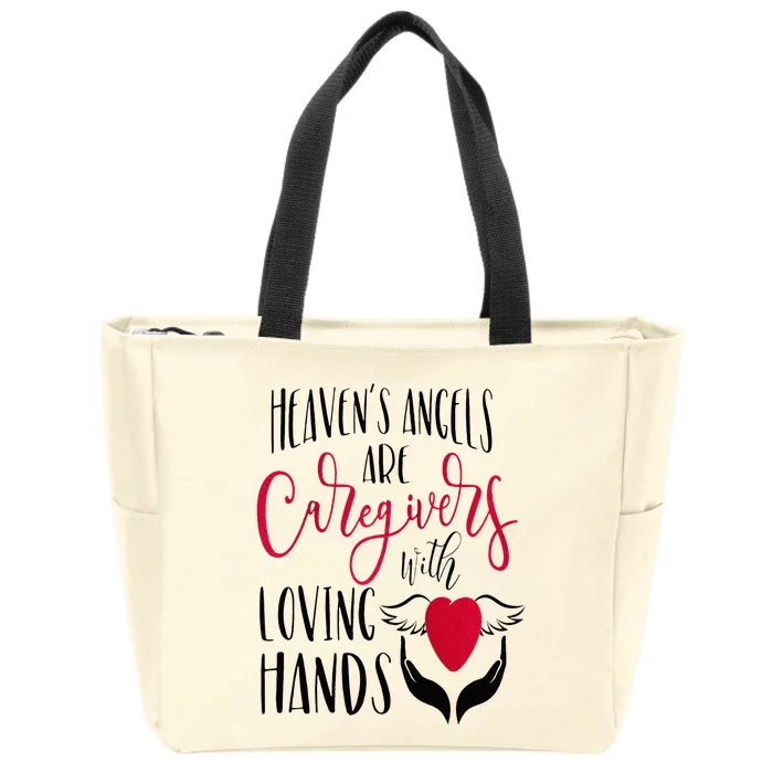 Caregivers Heavens Angels Raglan Baseball Zip Tote Bag