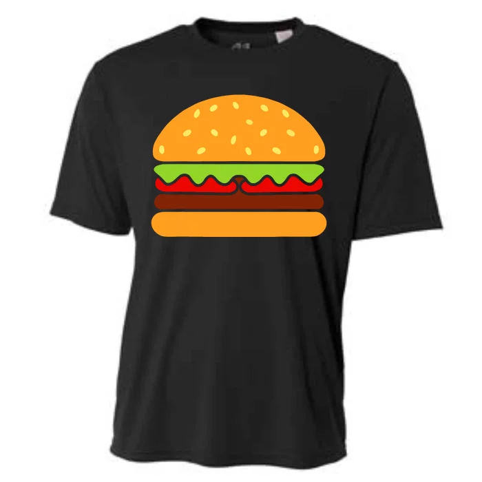 Cool Hamburger Art Women Minimalist Burger Cheeseburger Cooling Performance Crew T-Shirt