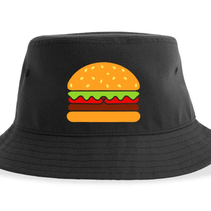 Cool Hamburger Art Women Minimalist Burger Cheeseburger Sustainable Bucket Hat