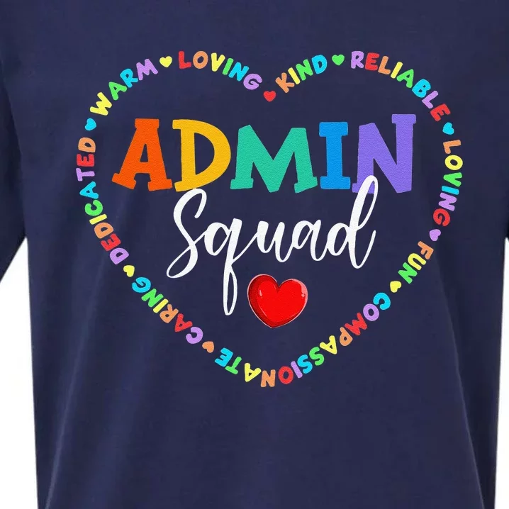 Cute Heart Admin Squad Funny First Day Of School Sueded Cloud Jersey T-Shirt