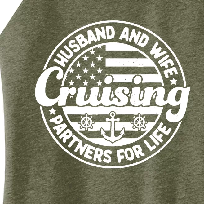 Cruising Husband And Wife Cruise Partners For Life Matching Women’s Perfect Tri Rocker Tank