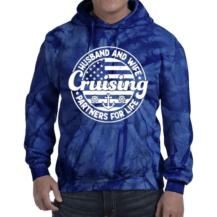 Cruising Husband And Wife Cruise Partners For Life Matching Tie Dye Hoodie