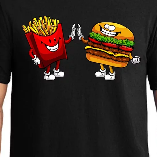 Cute Hamburger Art Women Hamburger French Fries Lovers Pajama Set