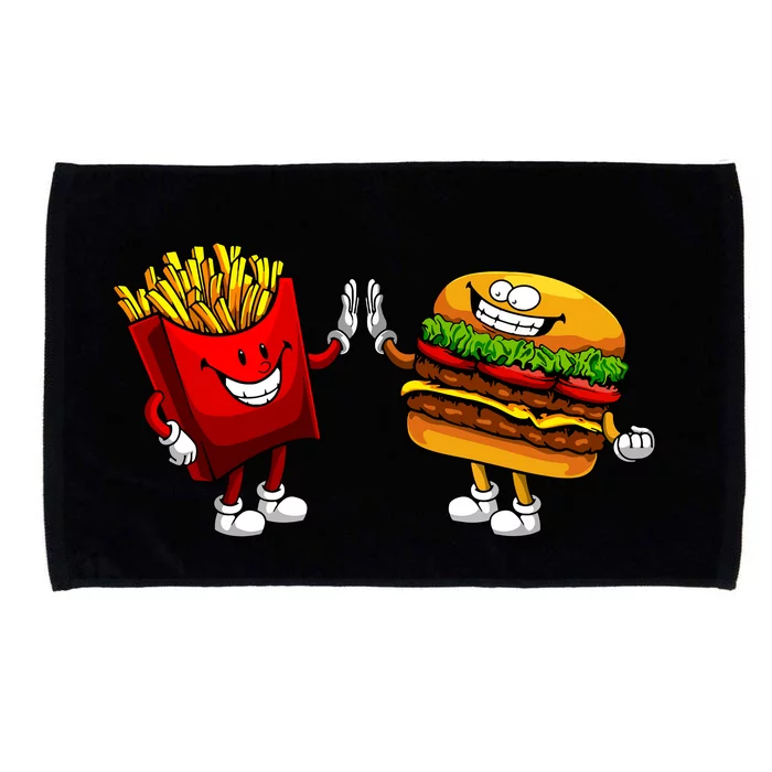 Cute Hamburger Art Women Hamburger French Fries Lovers Microfiber Hand Towel