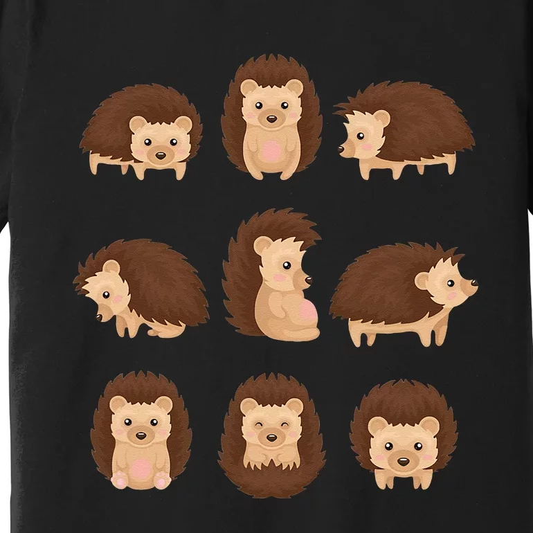 Cute Hedgehog Animal Forest Nature Hedgehog Premium T-Shirt