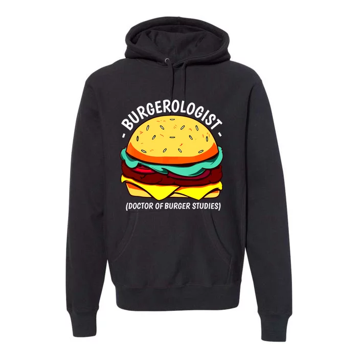 Cool Hamburger Art Minimalist Burger Cheeseburger Premium Hoodie