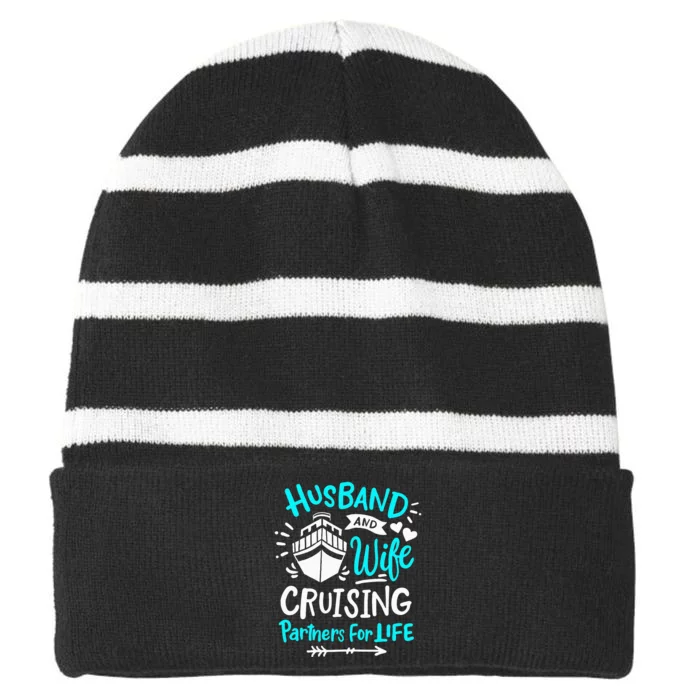 Cruise Husband And Wife Striped Beanie with Solid Band