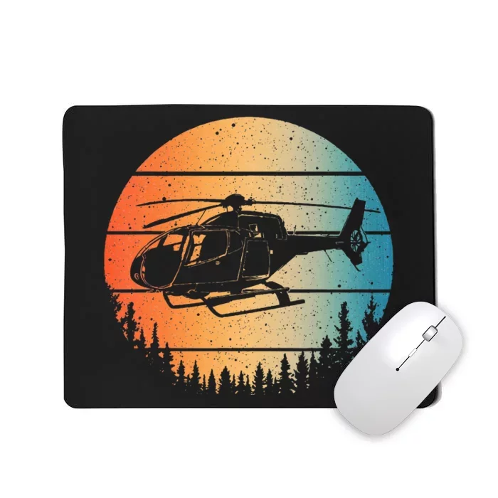 Cute Helicopter Art Aviator Helicopter Pilot Mousepad