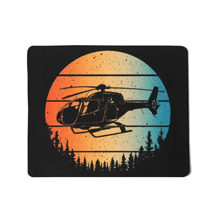 Cute Helicopter Art Aviator Helicopter Pilot Mousepad