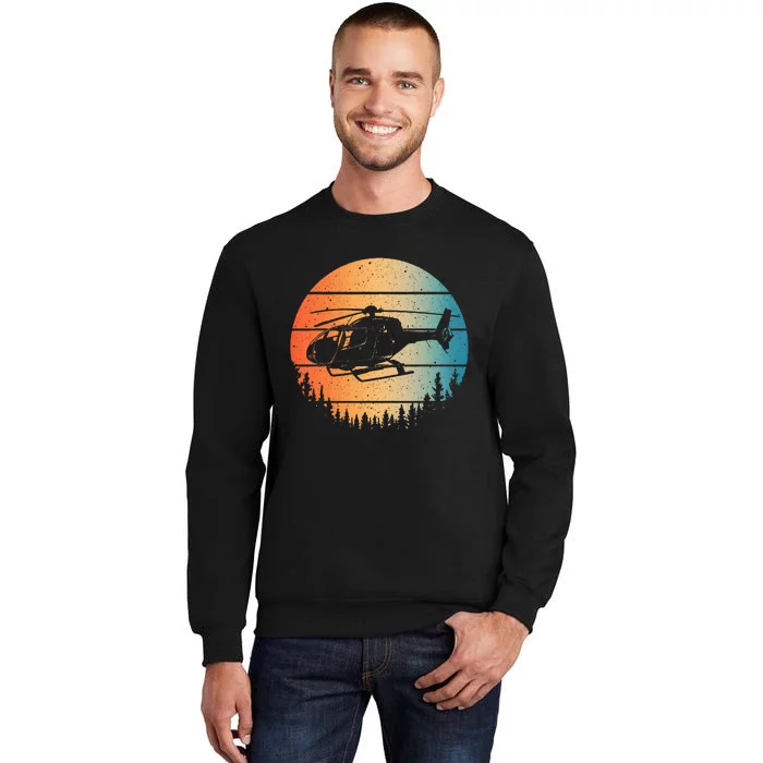 Cute Helicopter Art Aviator Helicopter Pilot Tall Sweatshirt