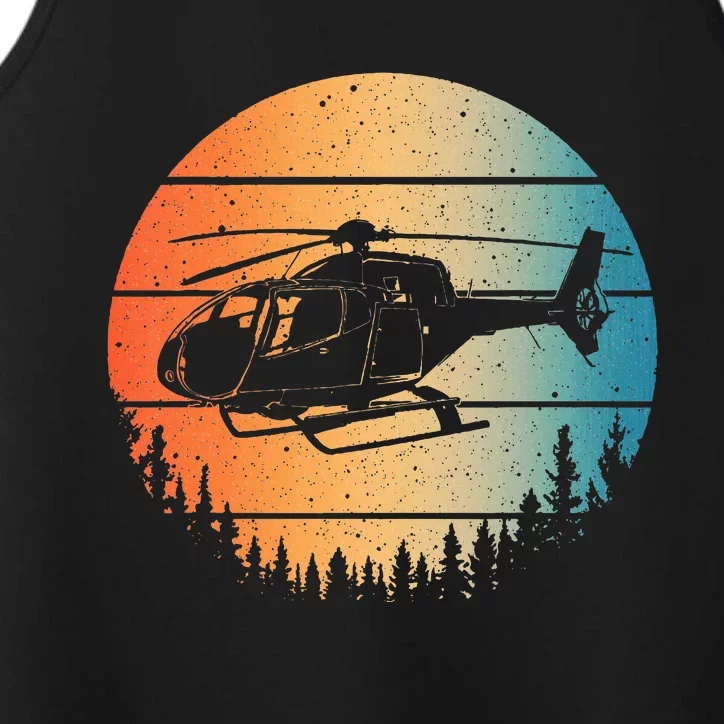 Cute Helicopter Art Aviator Helicopter Pilot Performance Tank