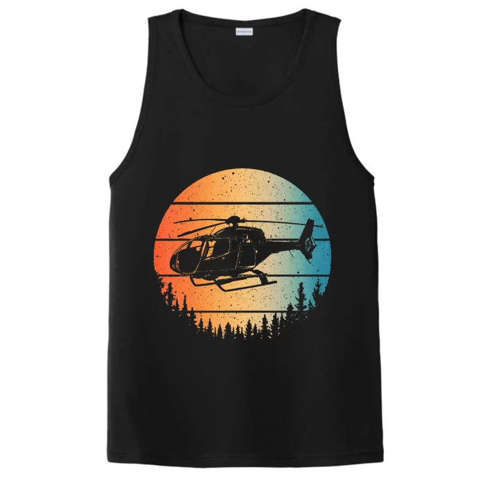 Cute Helicopter Art Aviator Helicopter Pilot Performance Tank