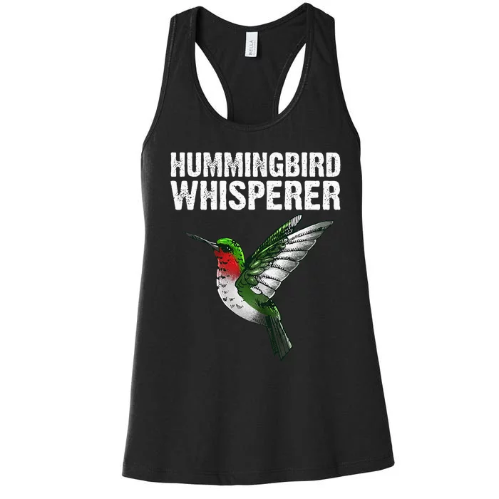 Cute Hummingbird Art Bird Watcher Bird Lover Women's Racerback Tank