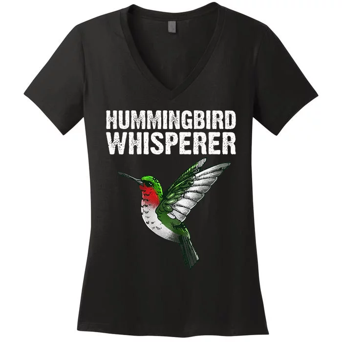 Cute Hummingbird Art Bird Watcher Bird Lover Women's V-Neck T-Shirt