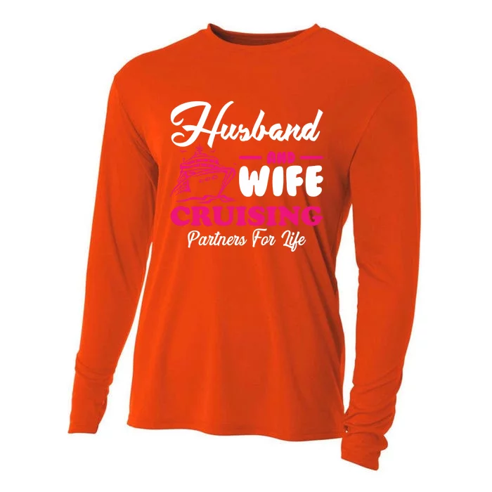 Cute Husband And Wife Cruising Partners For Life Cool Gift Cooling Performance Long Sleeve Crew