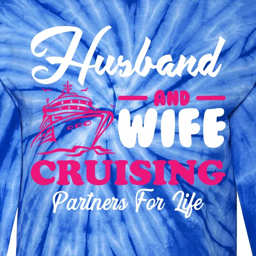 Cute Husband And Wife Cruising Partners For Life Cool Gift Tie-Dye Long Sleeve Shirt